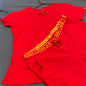 Red Med Couture Active scrubs set